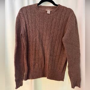 100% Wool Casual Corner Women's Cable Knit Sweater - Medium